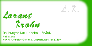 lorant krohn business card