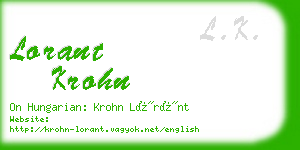 lorant krohn business card